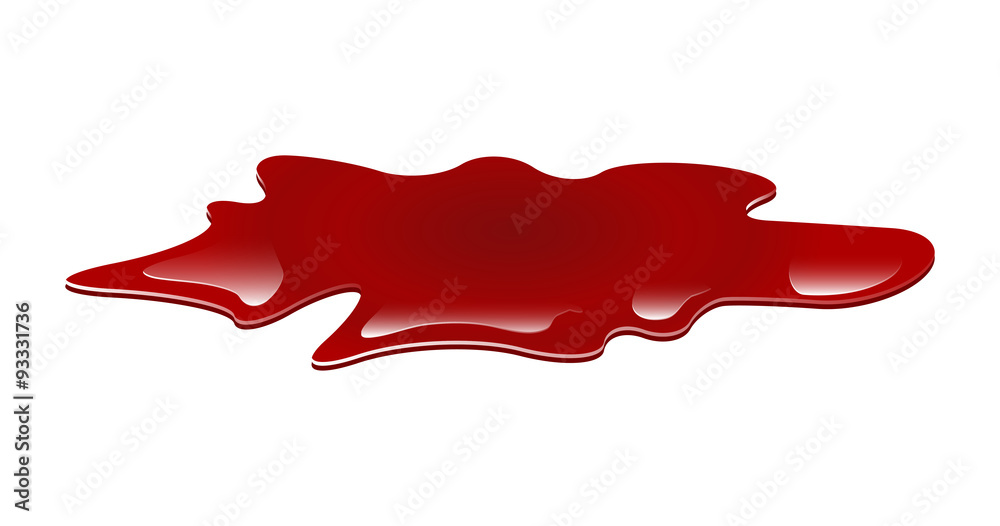 Blood puddle vector illustration. Drop, blot, stain, red plash od blood