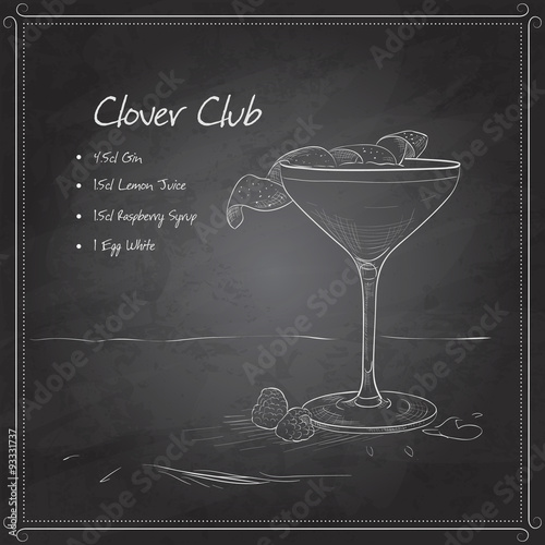 coctail clover club on black board