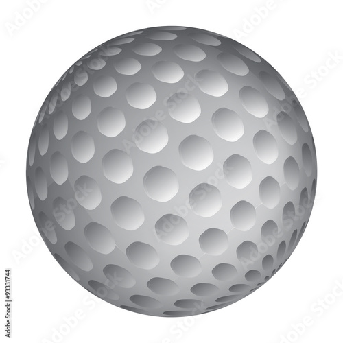 Golfball realistic vector. Image of single golf equipment, ball illustration isolated on white background.