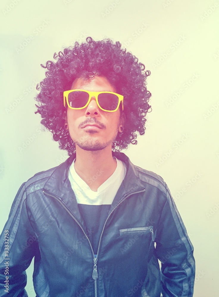 Men with a black power grunge