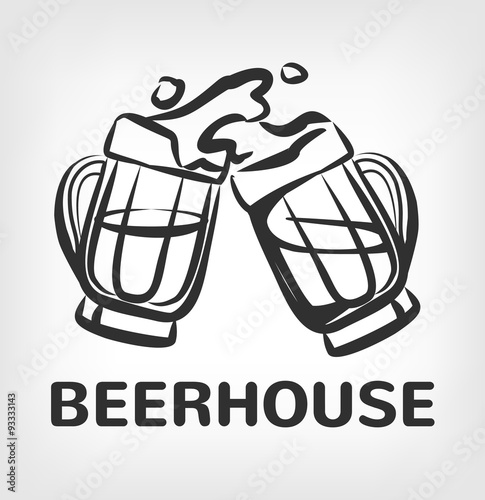 Vector beer black icon logo illustration