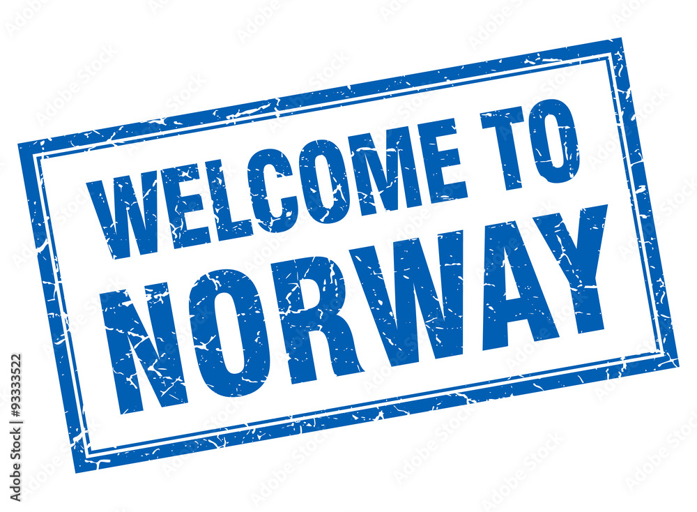Norway blue square grunge welcome isolated stamp Norway blue square grunge welcome isolated stamp
