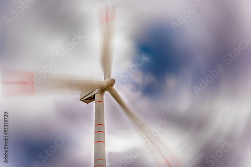 Wind Generator Turbines over cloud sky - Green Renewable Energy