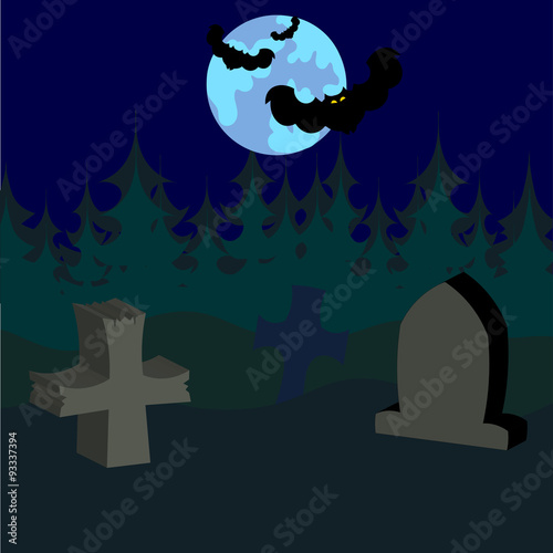 Graveyard trees in forest