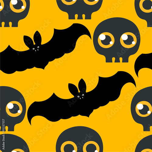 Wallpaper bat skull on orange