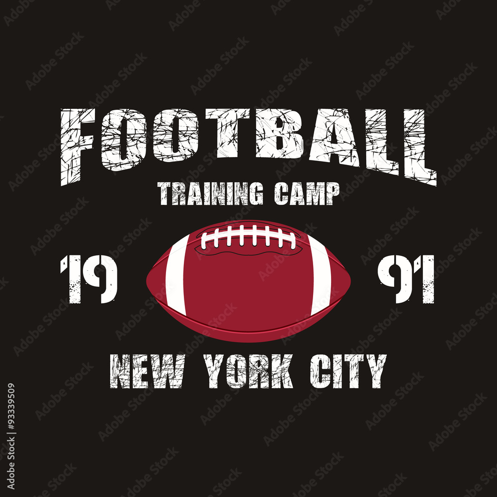 American football vintage retro t-shirt design Vector Image