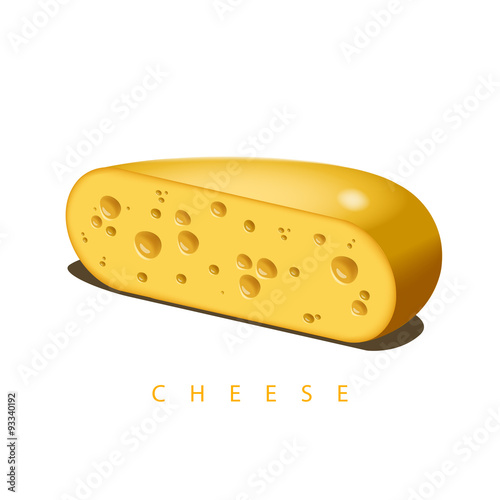 Vector illustration of the half of wheel of cheese