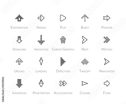 Outline icons thin flat design, modern line stroke style