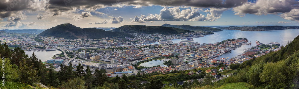 View from Floien in Bergen, Norway
