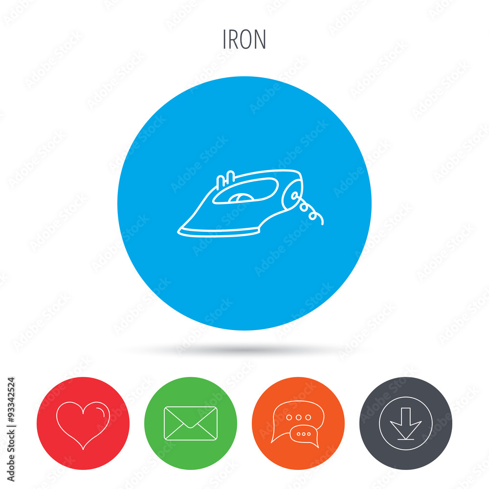 Iron icon. Ironing housework sign.