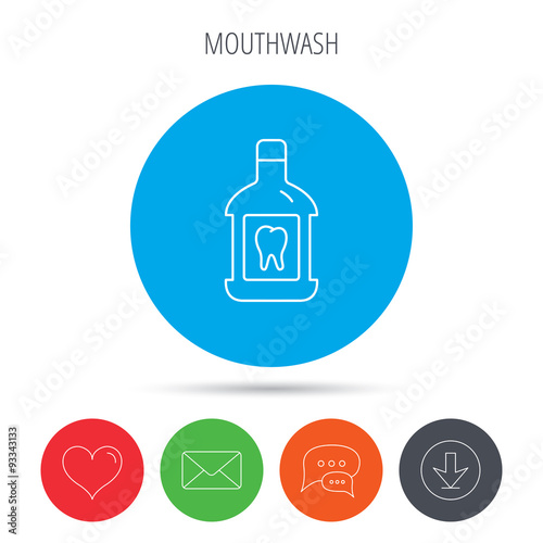 Mouthwash icon. Oral antibacterial liquid sign.