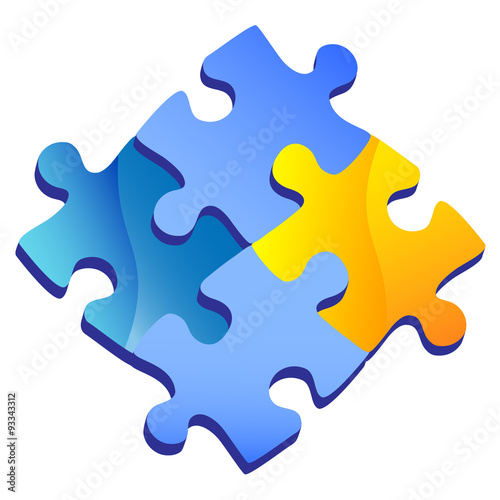 Puzzle isolated on transparent background, Vector illustration