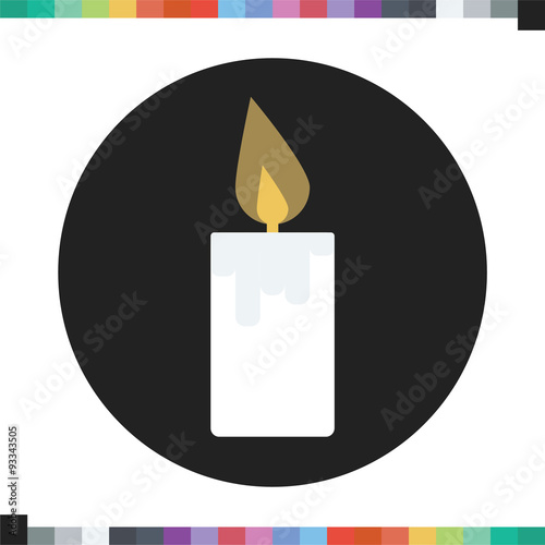 Candle icon. Halloween candle.