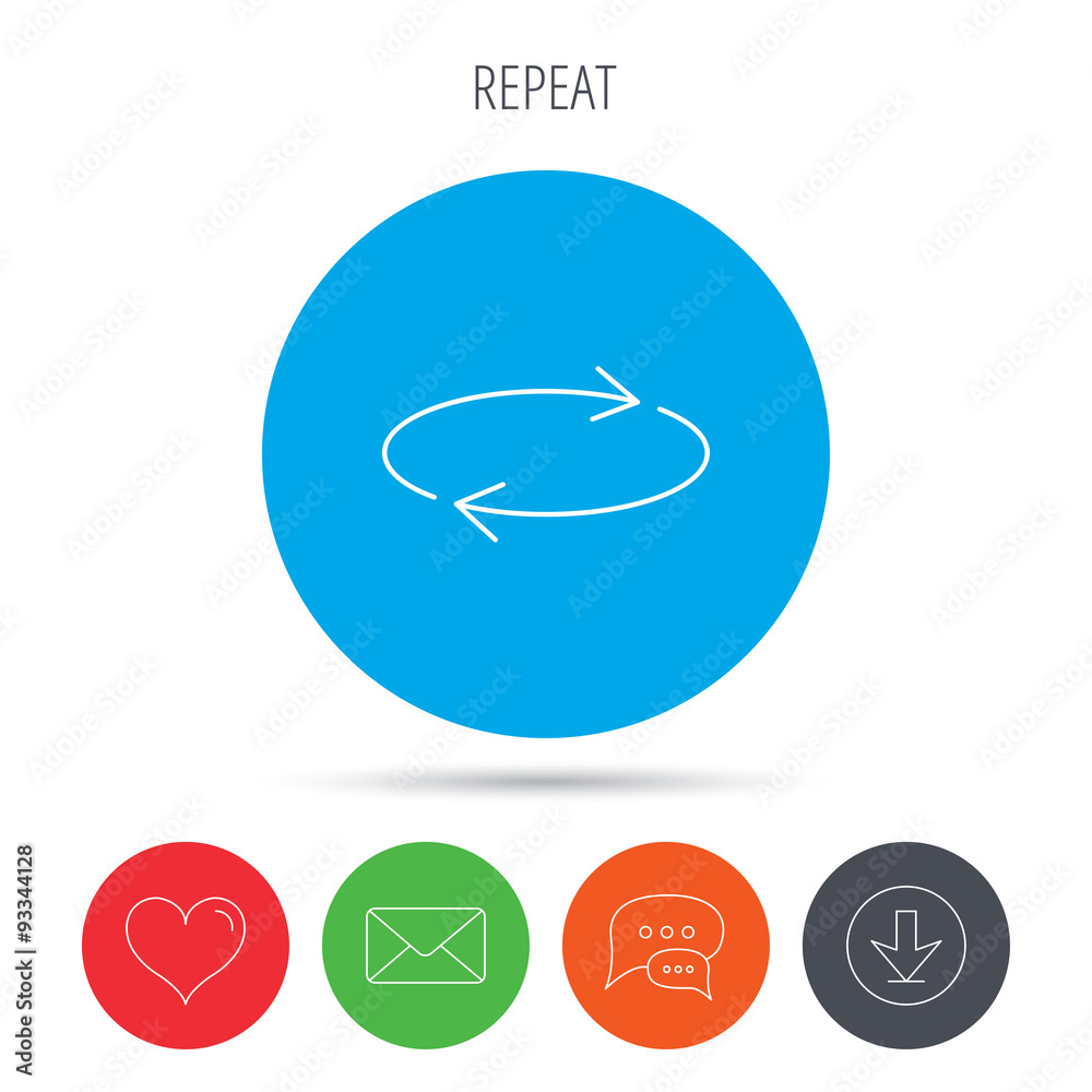 Repeat icon. Full rotation sign. Repeat icon. Full rotation sign.