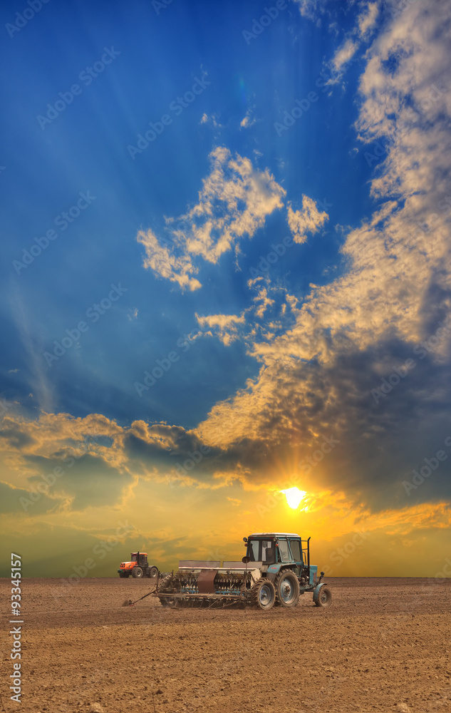 Tractors in the field Tractors in the field