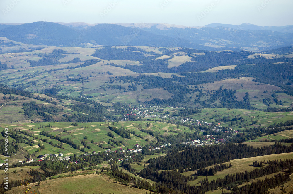 mountains village landscape