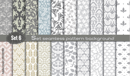 Vector damask seamless pattern background.pattern swatches included for illustrator user, pattern swatches included in file, for your convenient use. photo