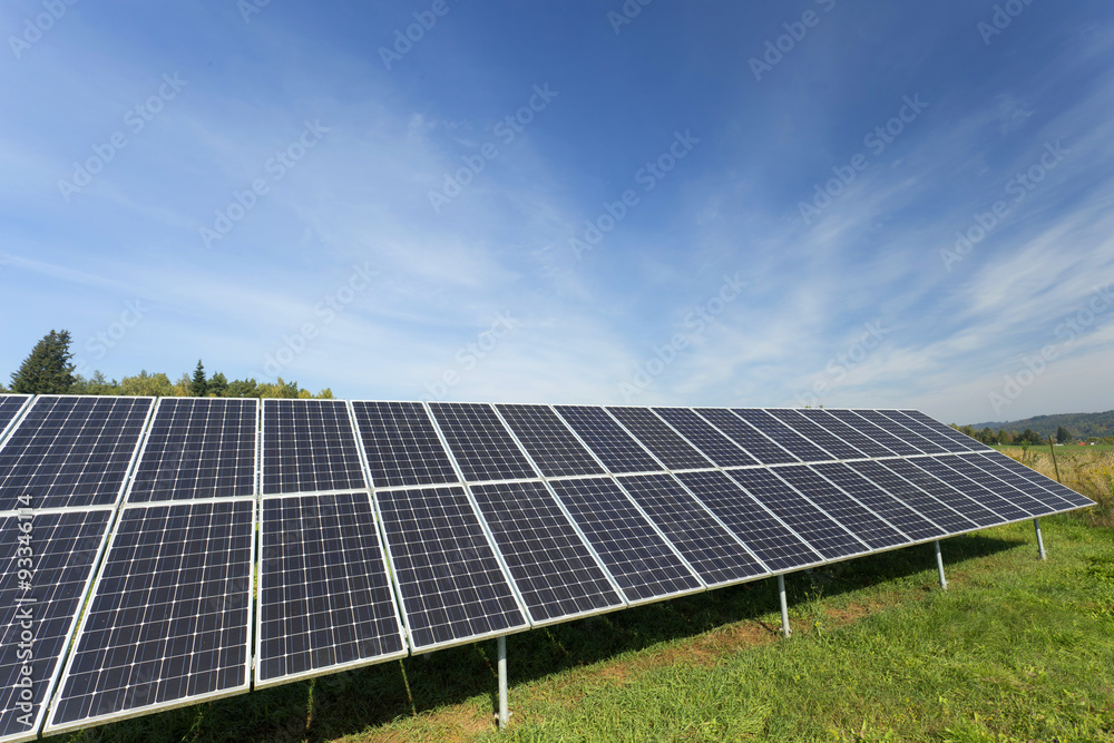 Solar Power Station in the autumn Nature