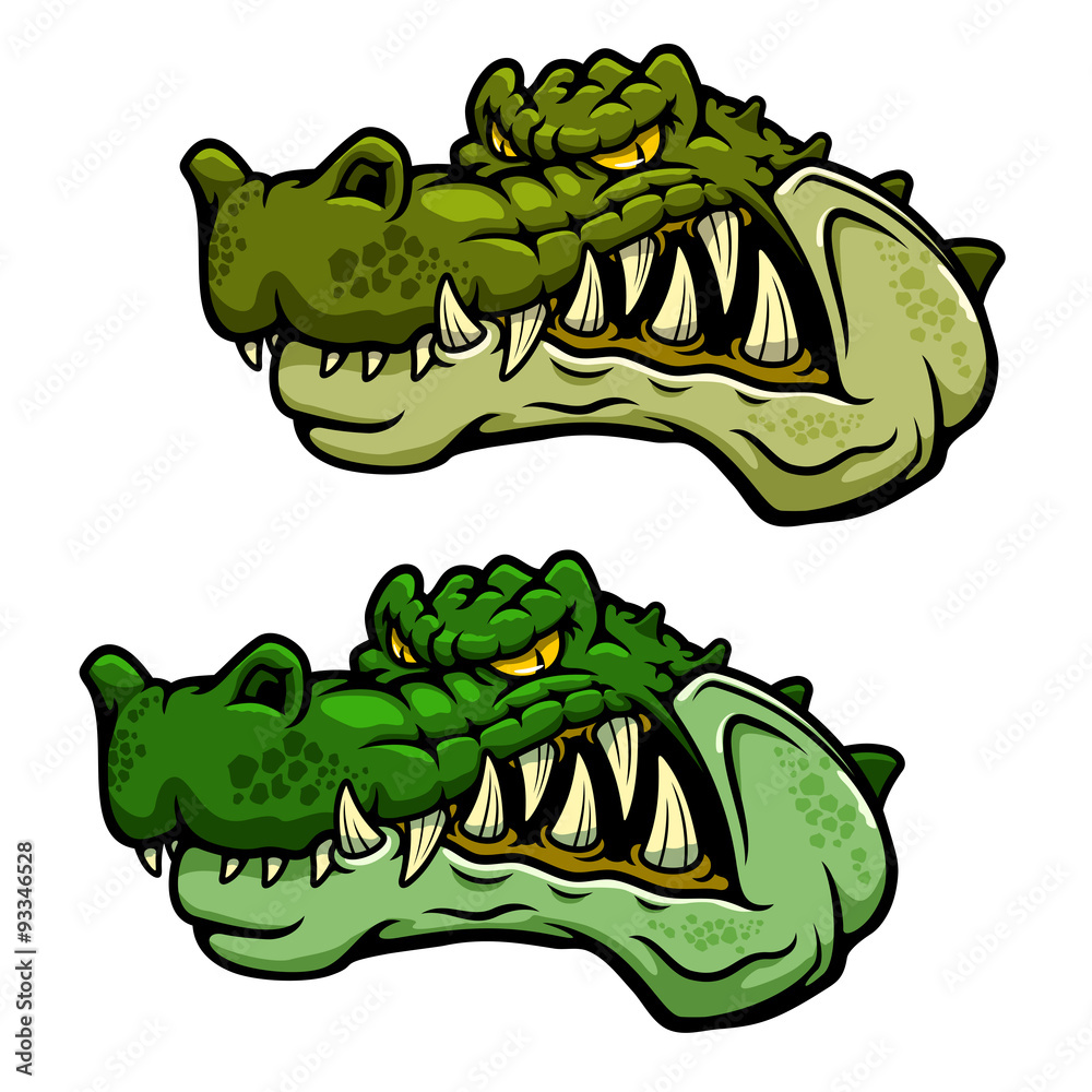 Naklejka premium Crocodile character head with bared teeth