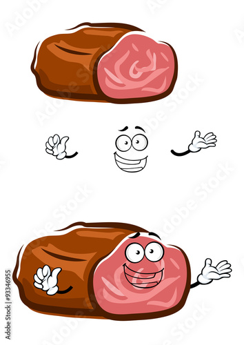 Cartoon isolated roast beef character