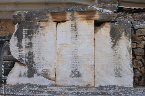 Library in Ephesus antique ruins of the ancient city in the province of Selcuk, Turkey photo