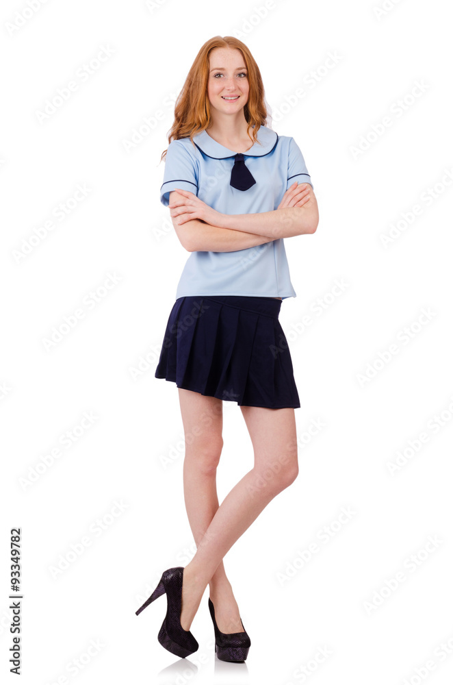 Young naughty student female isolated on white Young naughty student female isolated on white