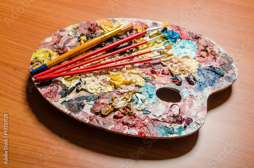 Artist palette in art concept