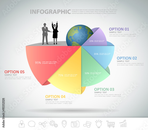 5 steps infographic template. can be used for workflow layout, d