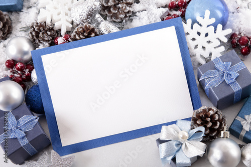 Christmas card with decorations