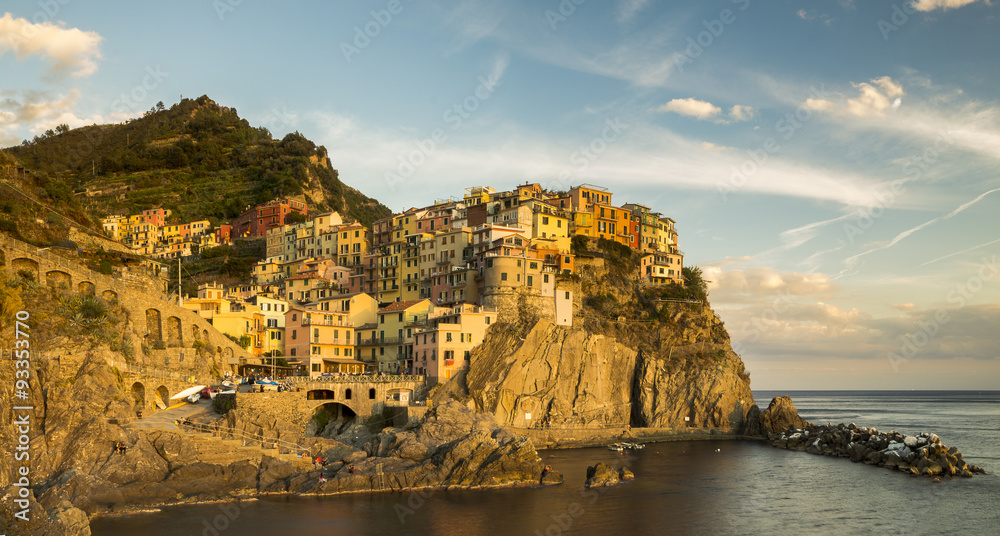 Miasteczko Manarola w Parku Narodowym Cinque Terre,Liguria,Włochy