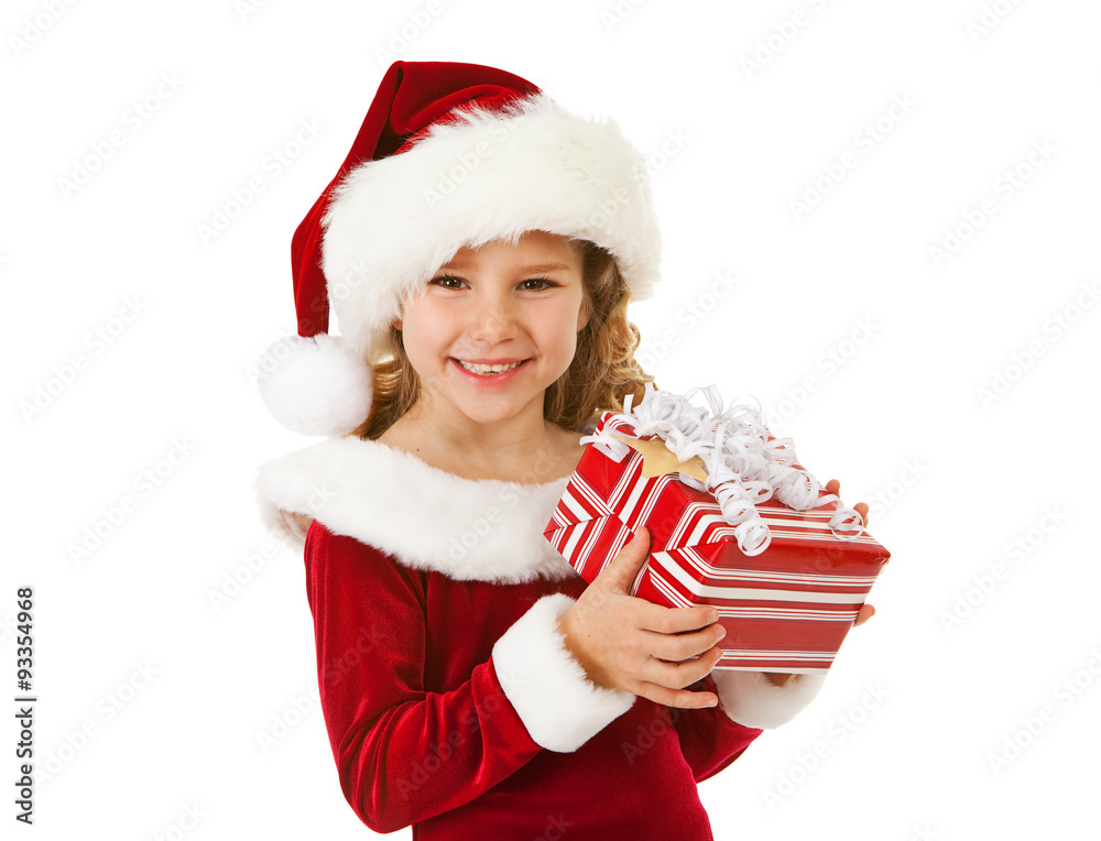 Christmas: Cute Christmas Girl With Present Christmas: Cute Christmas Girl With Present