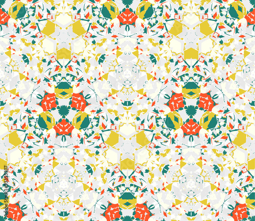 Vintage background. Seamless pattern composed of color abstract elements located on white background. Vector illustration.