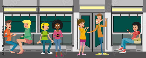 Some hipster people take the subway