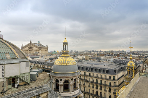 Photography Opera House(Palais Garnier) with roofs of Paris