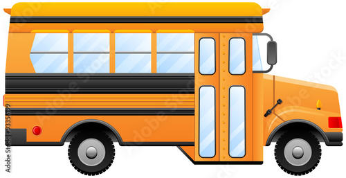 School bus vector illustration, side view.