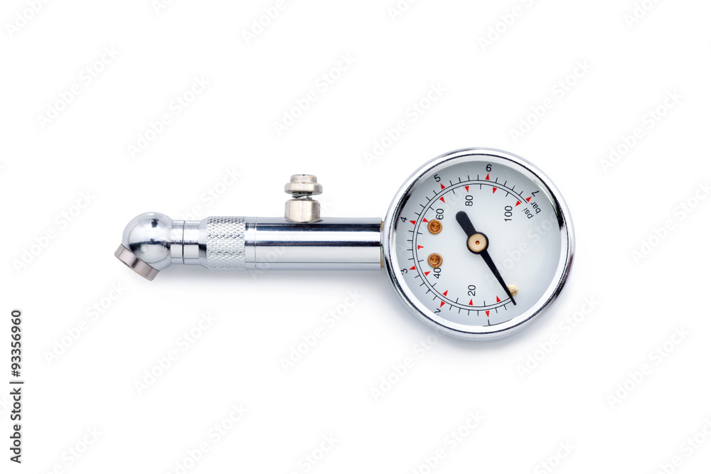 Tire-pressure gauge isolate on white background
