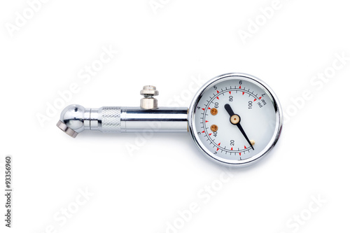 Obraz na płótnie Tire-pressure gauge isolate on white background w salonie
