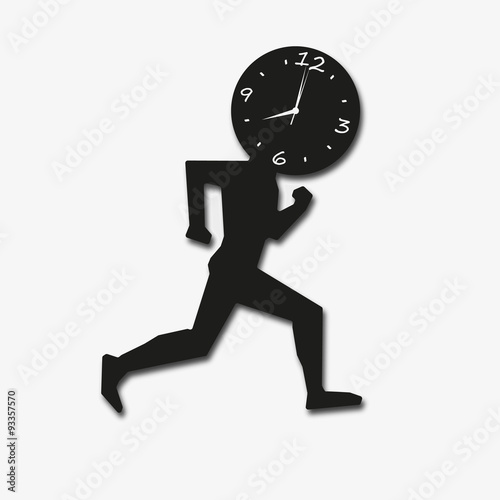 Businessman concept. man clock runs