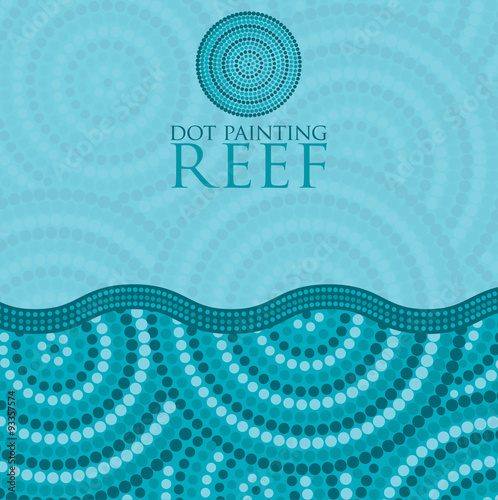 Dot painting invite/ greeting card in vector format. photo