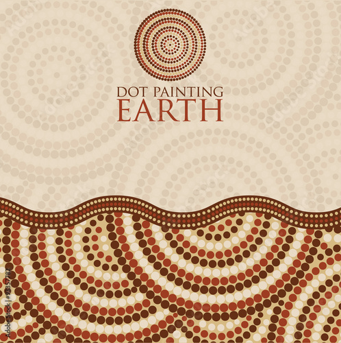Dot painting invite/ greeting card in vector format.