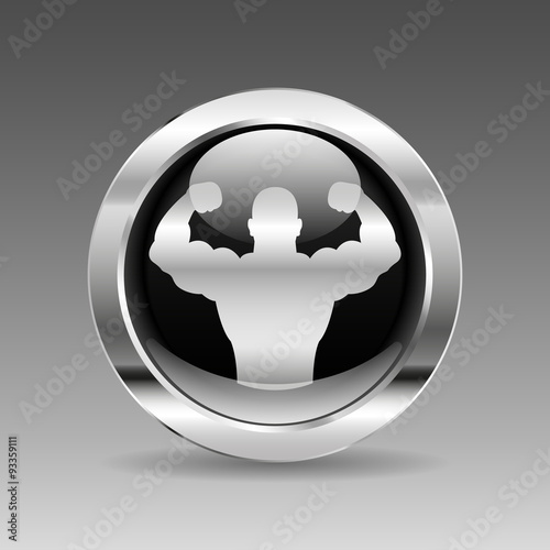 Black Glossy Chrome Button - Body Builder