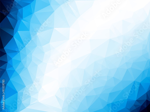 triangle abstract background of blue white winter