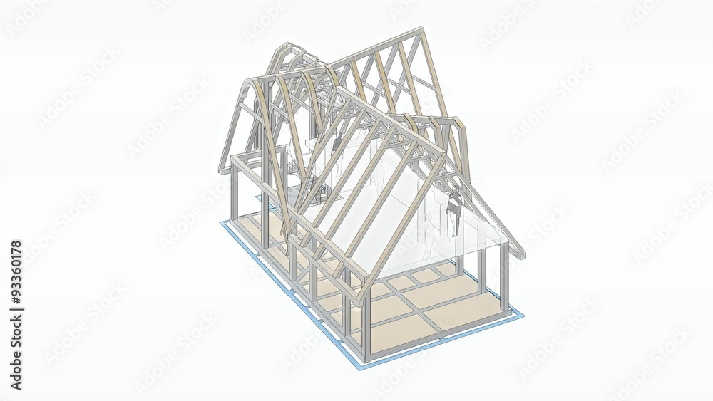 Wood house construction 3d. Wood house construction 3d.
