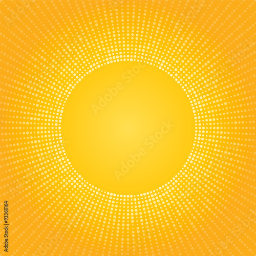 abstract yellow background made of small circles heat sun