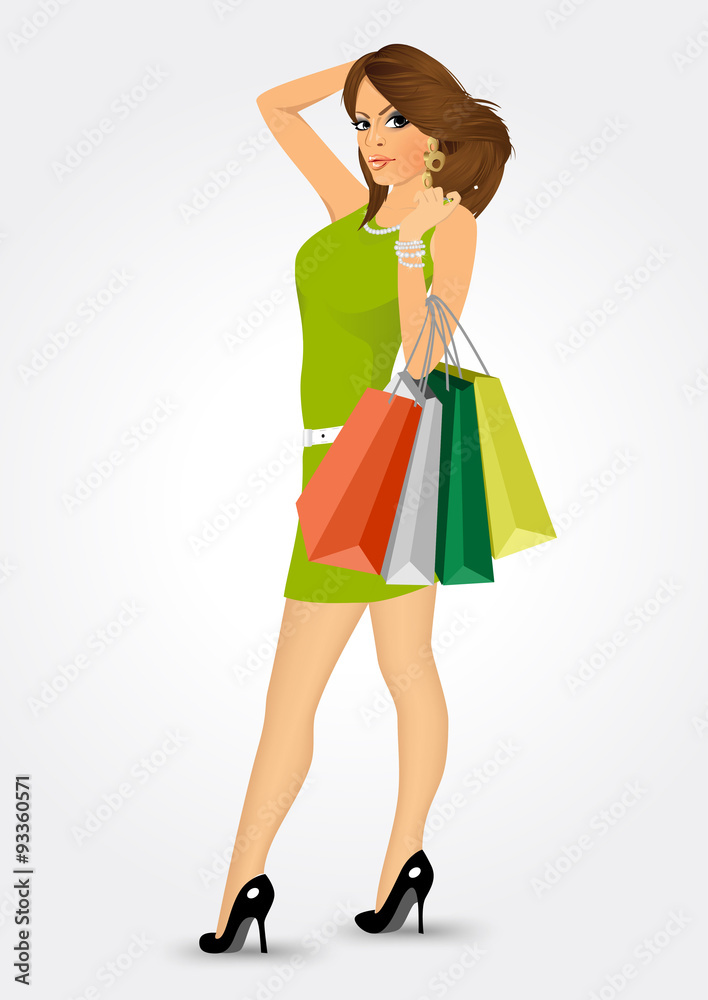 woman with shooping bags