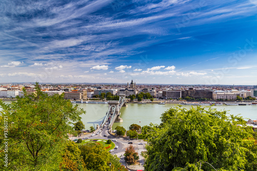 Chain Bridge on the Danube River in Budapest