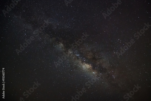beautiful milkyway on a night sky  Long exposure photograph  wit