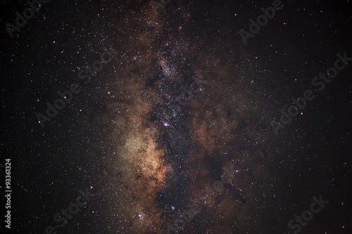 Milky Way galaxy, Long exposure photograph, with grain. © sripfoto
