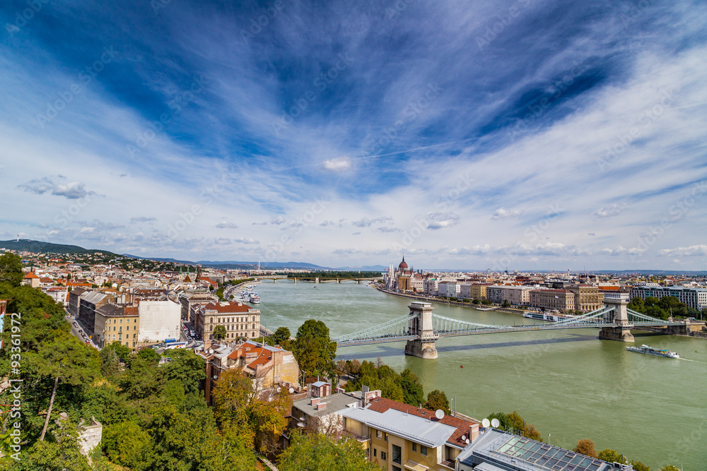 Chain Bridge on the Danube River in Budapest