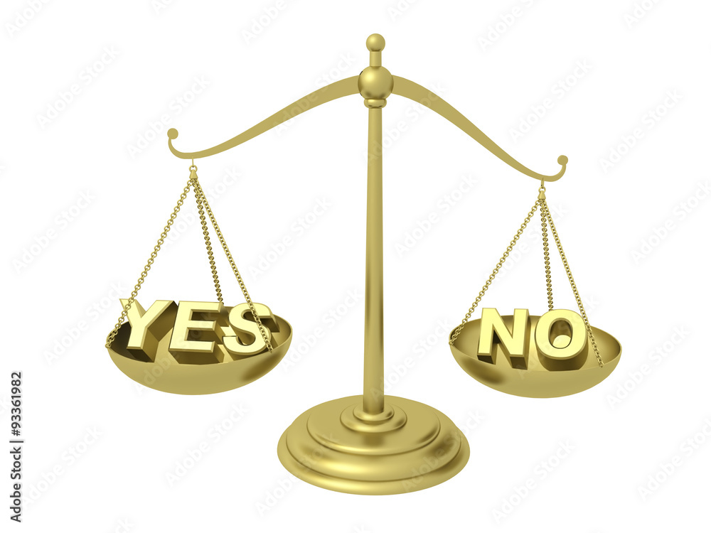Yes or No on the Golden scales Yes or No on the Golden scales